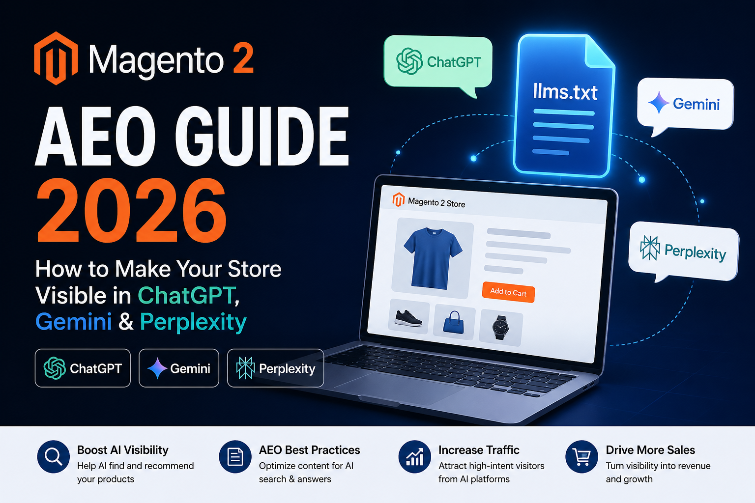 Magento 2 AEO Guide 2026 – optimize your store for ChatGPT, Gemini and Perplexity