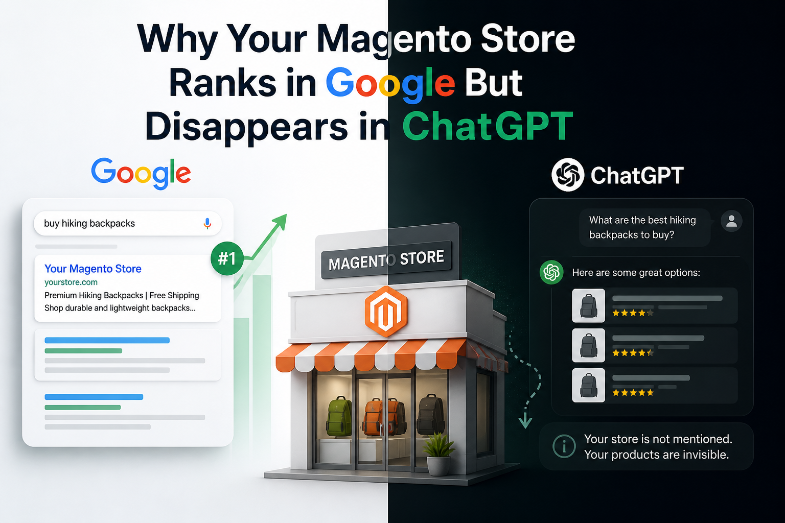 Why Your Magento Store Ranks in Google But Disappears in ChatGPT