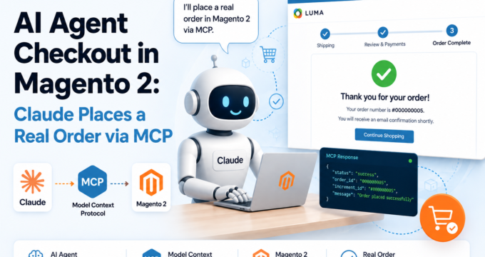 Claude AI agent places a real Magento 2 order via Model Context Protocol (MCP) — angeo/module-mcp-checkout demo
